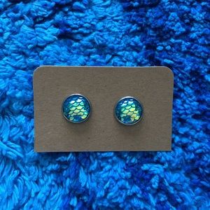 Ocean Blue Dragon Scale Earrings
